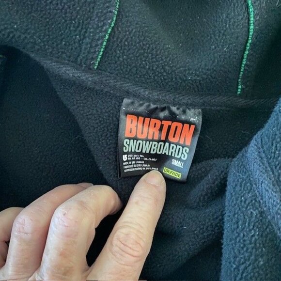 Burton Snowboards DRYRIDE Men's Small Full zip Jacket Hoodie Green Fleece Lined - Picture 7 of 8